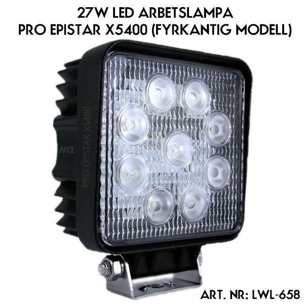 LED-Arbeitsleuchte 9-32v - PRO EPISTAR X5400 - 27W (Quadratisch)