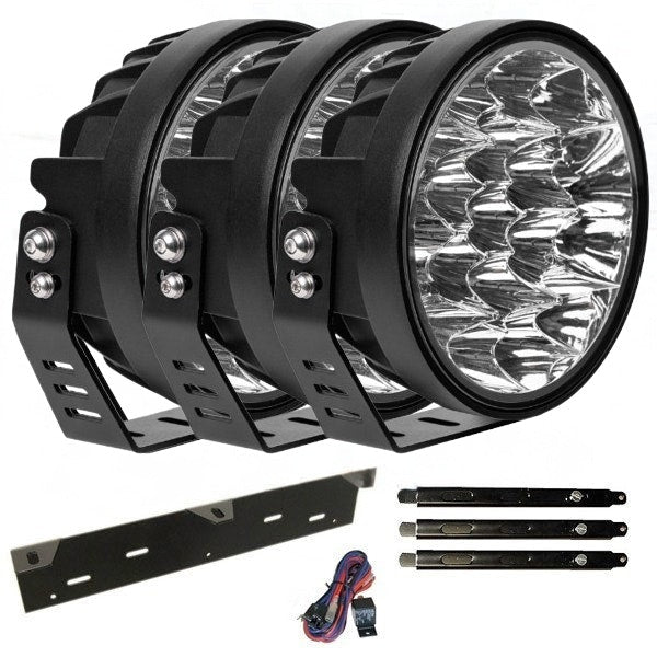 Zusatzlichtpaket 3 Stück Ledforce MegaBeam 126W 7“ inkl. Zusatzlichthalter, Strebe und Relaiskabelsatz