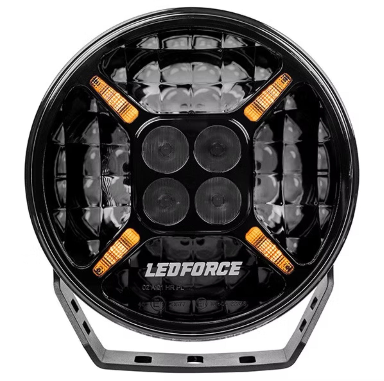 Zusatzscheinwerfer-Set: 3 × LEDFORCE Apex 120W – 3er-PACK LED-Zusatzscheinwerfer inkl. Halterung, Stabilisierungsstreben und Relaiskabelsatz – 9–32V
