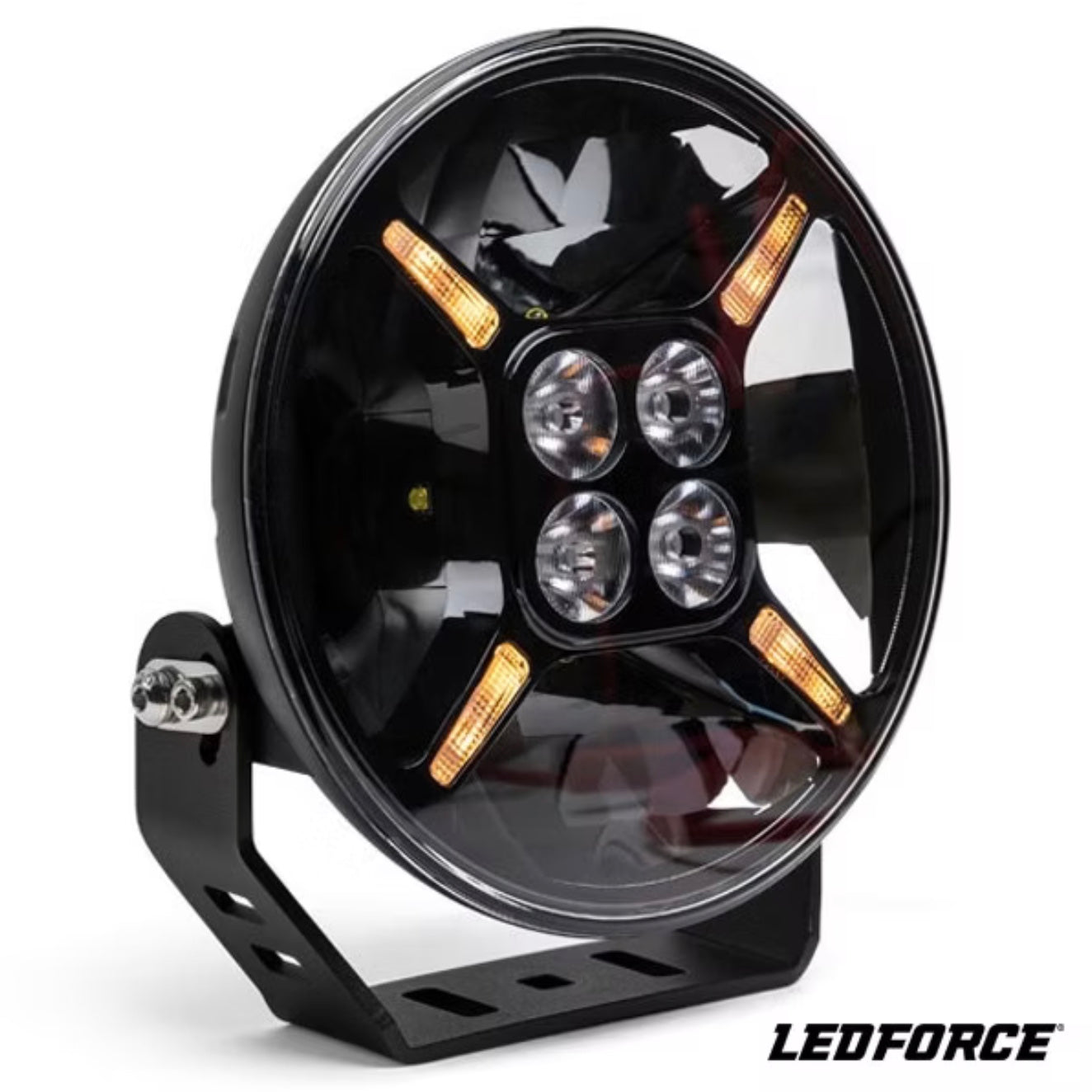 Zusatzscheinwerfer-Set: 3 × LEDFORCE Apex 120W – 3er-PACK LED-Zusatzscheinwerfer inkl. Halterung, Stabilisierungsstreben und Relaiskabelsatz – 9–32V