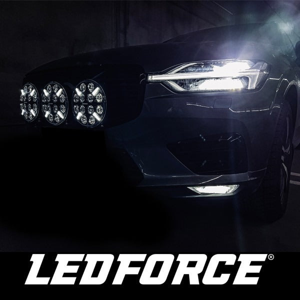Fernscheinwerfer - Zusatzlichtpaket 3 Stück LEDFORCE X-LED+ 160W - 220mm - 9" 3-PACK LED-Zusatzlicht inkl. Zusatzlichthalter, Halterung und Relaiskabelsatz - 9-32V