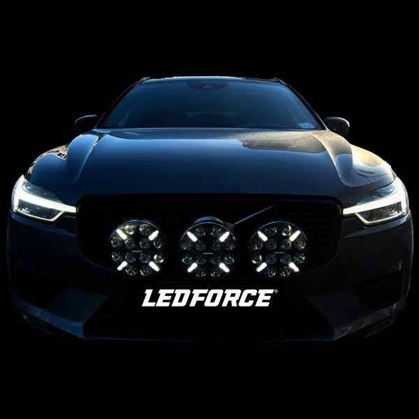 Fernscheinwerfer - Zusatzlichtpaket 3 Stück LEDFORCE X-LED+ 160W - 220mm - 9" 3-PACK LED-Zusatzlicht inkl. Zusatzlichthalter, Halterung und Relaiskabelsatz - 9-32V